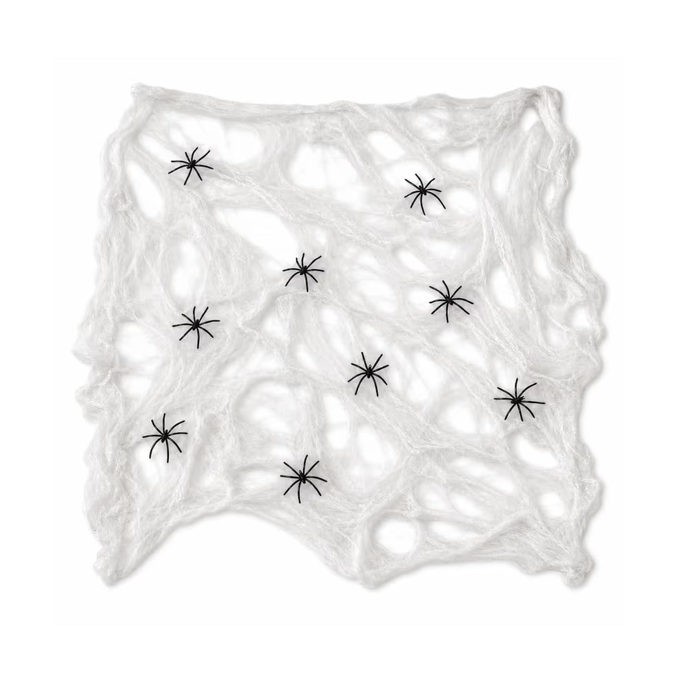 HALLOWEEN TOWN - TELARAÑA BLANCA CON ARAÑAS - ADORNOS - 1
