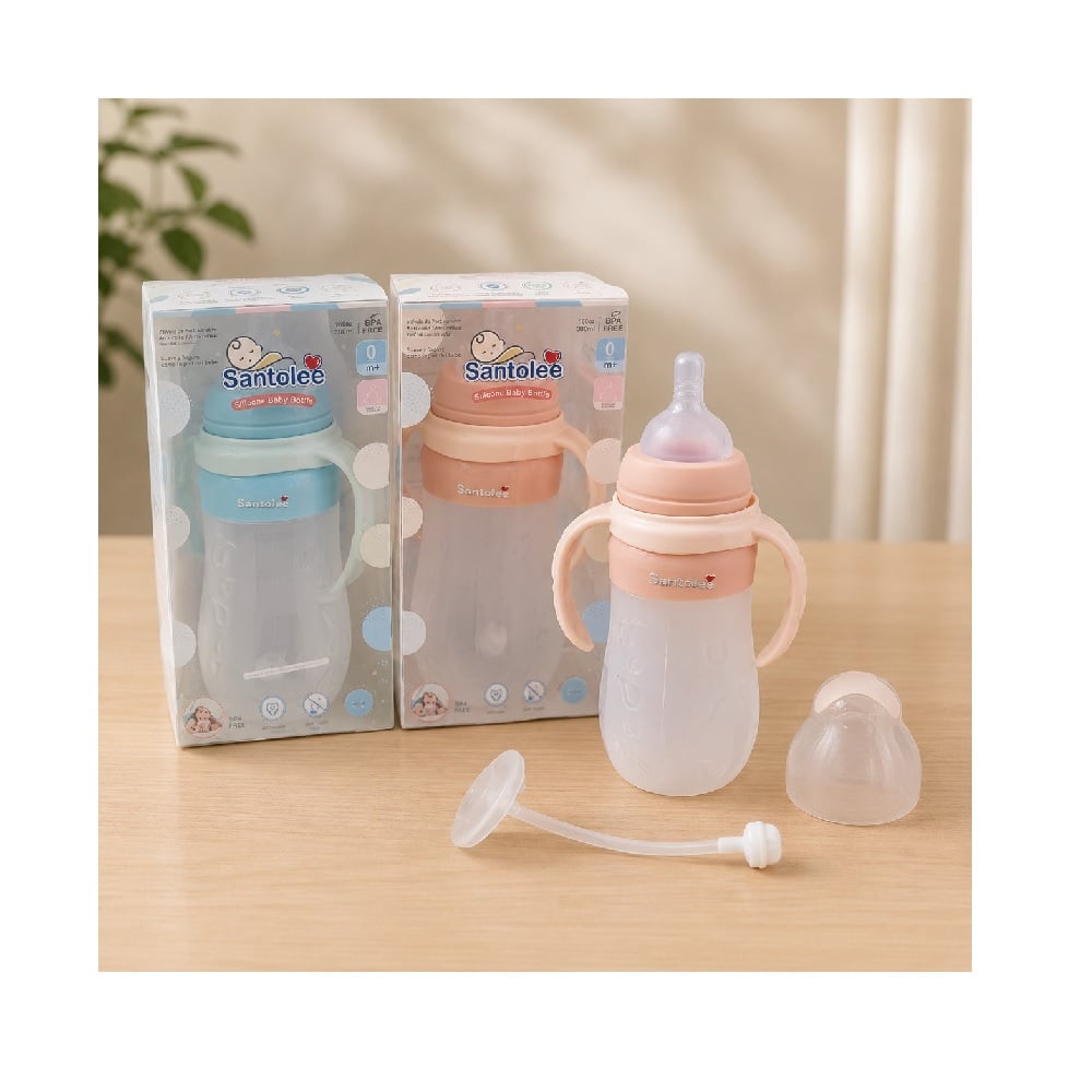 BIBERÓN DE SILICONA PARA BEBE NIÑA - 10 OZ. - 1