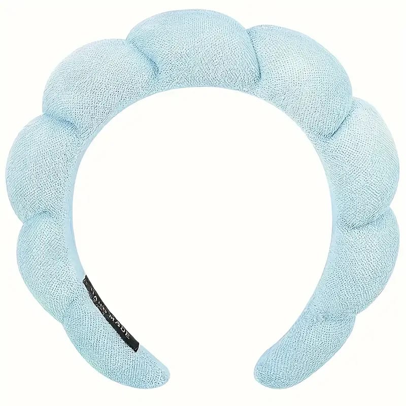 VINCHA DE ESPONJA PARA MAQUILLAJE - CELESTE - 1