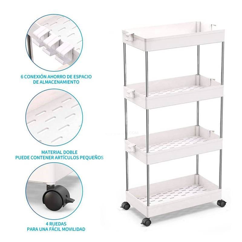 ORGANIZADOR MULTIFUNCIONAL DE 4 PISOS Y RUEDAS - 3