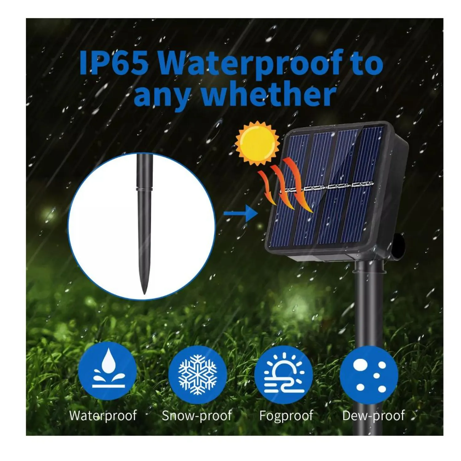 PACK 2 LUCES NAVIDEÑAS CON PANEL SOLAR MULTICOLOR 10 MTRS - 4