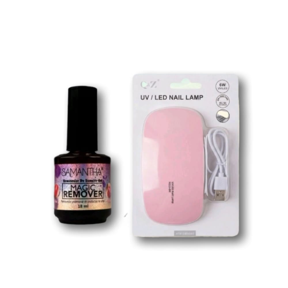 PACK MINI LÁMPARA DE UÑAS + REMOVEDOR DE ESMALTE GEL - 1