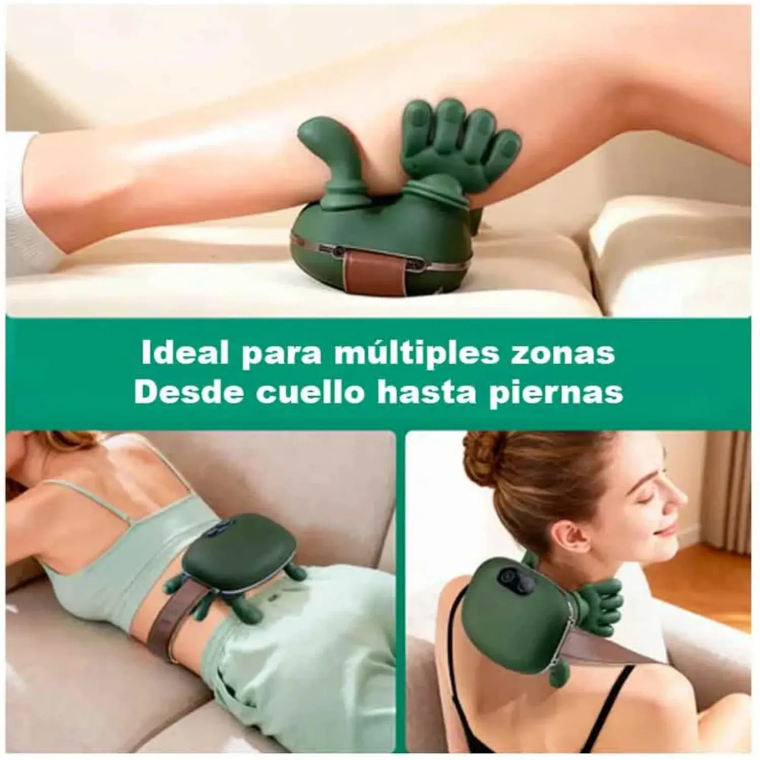 MASAJEADOR DE MANITOS PARA CUELLO Y ESPALDA CON CALOR - 3