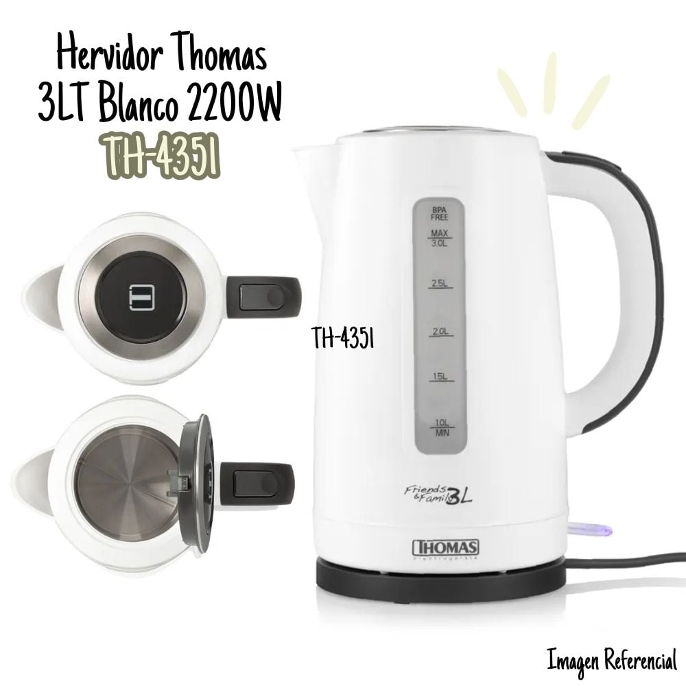 HERVIDOR ELÉCTRICO THOMAS TH-4351 3LT - 1