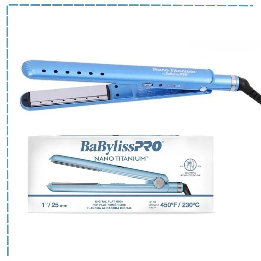 PLANCHA ALISADORA BABYLISS PRO BABNT9564TPE NANO TITANIUM WET DRY 25MM. - 2
