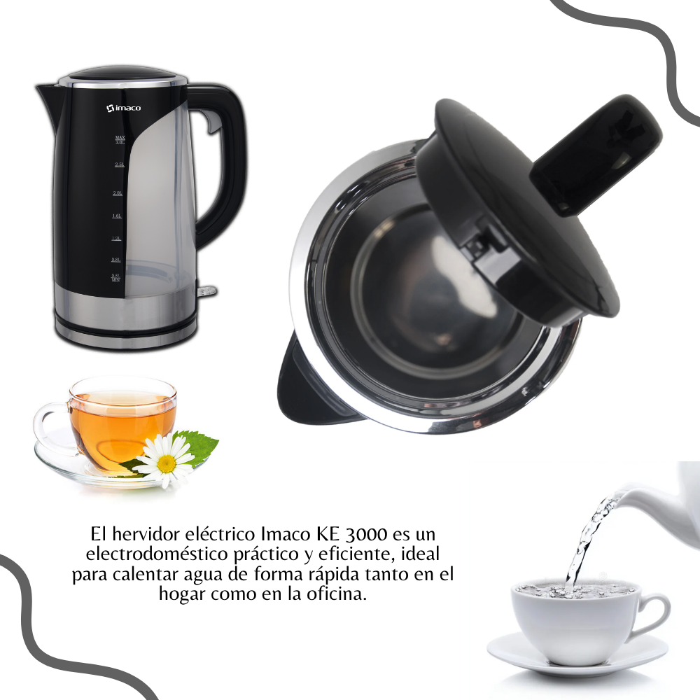 HERVIDOR ELECTRICO IMACO DE 3 LT DE 2200W - KE3000 - 3