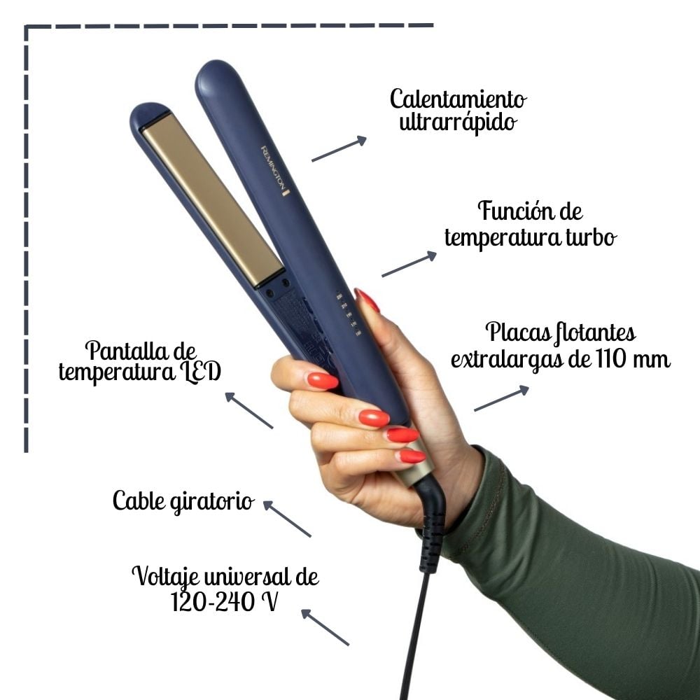ALISADORA REMINGTON SAPPHIRE LUXE + CEPILLO + TERMO PROTECTOR - S5805 - 2