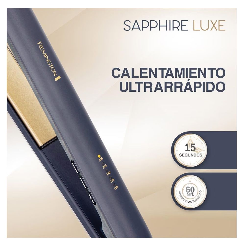 ALISADORA REMINGTON SAPPHIRE LUXE + CEPILLO + TERMO PROTECTOR - S5805 - 8