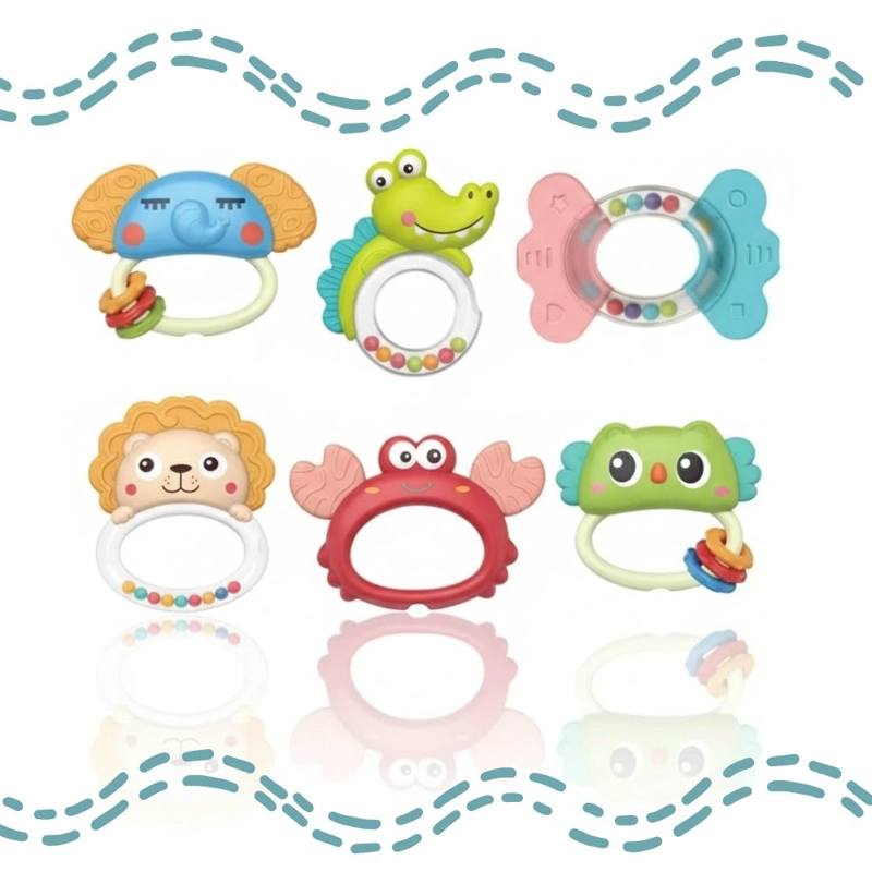 SET DE 6 SONAJEROS ANIMALES HANDBELL BABY - 2