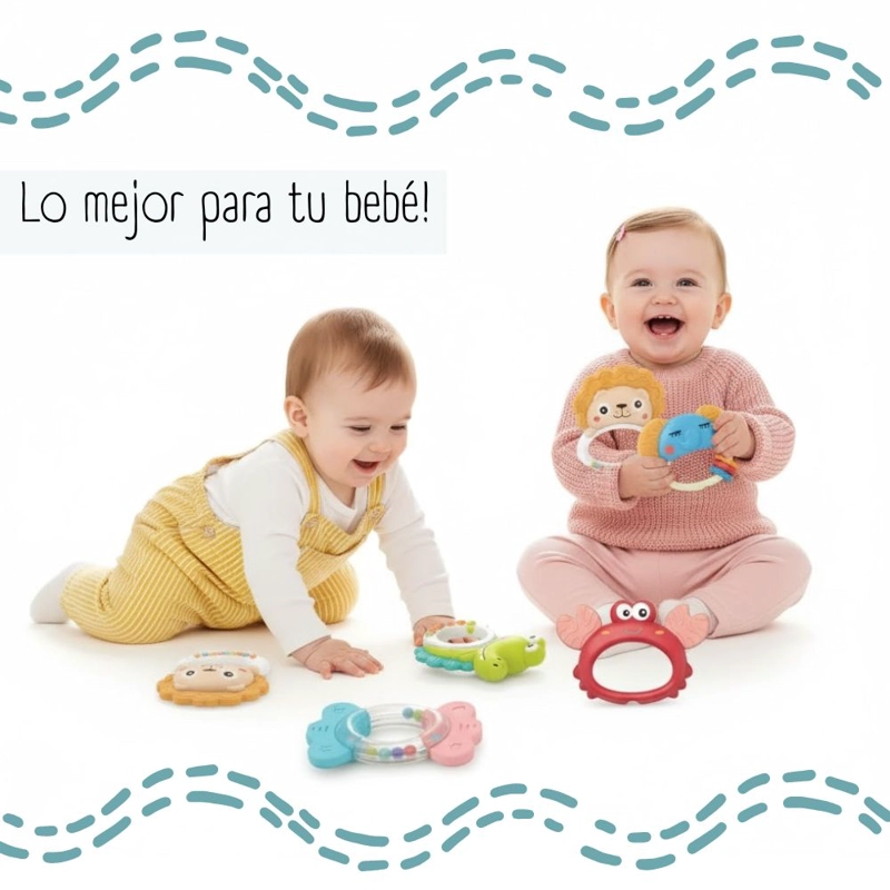 SET DE 6 SONAJEROS ANIMALES HANDBELL BABY - 3