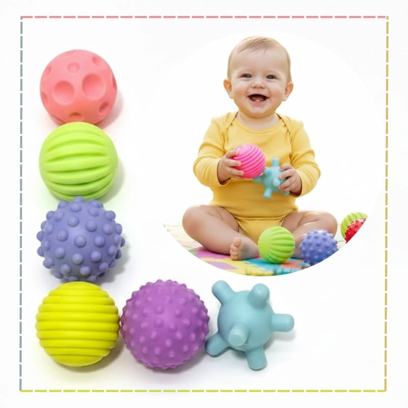 SET 6 PELOTAS SENSORIALES TEXTURIZADAS PARA BEBÉ - 3