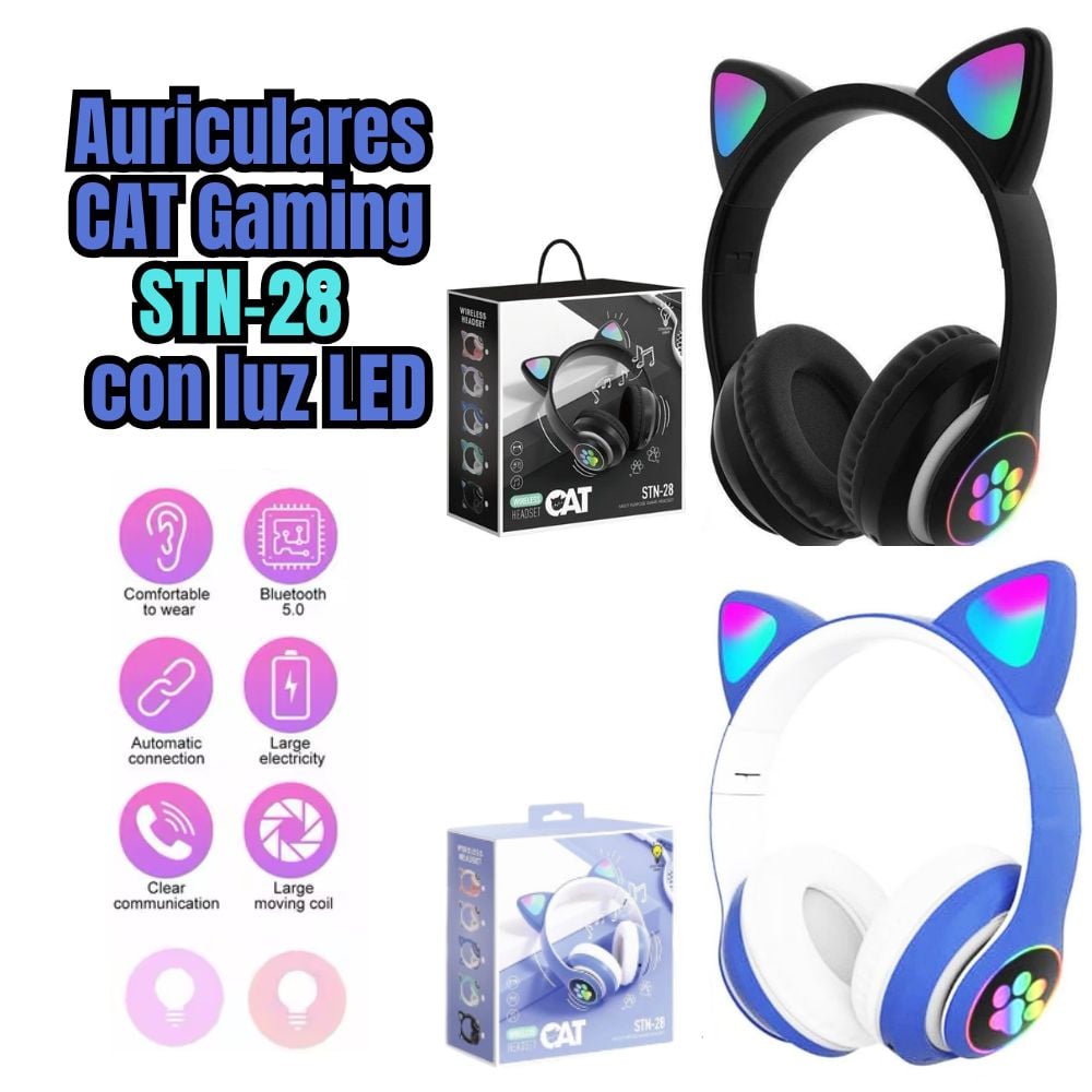 AUDIFONOS CAT GAMING CON LUZ LED STN-28 - 1