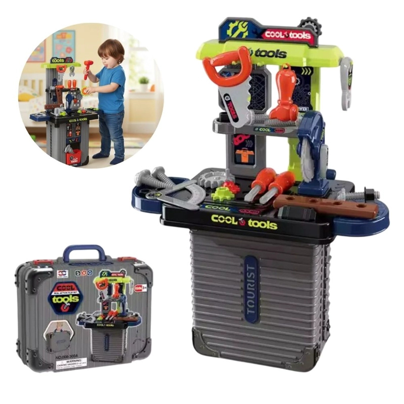 JUGUETE KIT DE HERRAMIENTAS PARA NIÑOS MALETA RUEDAS - 4