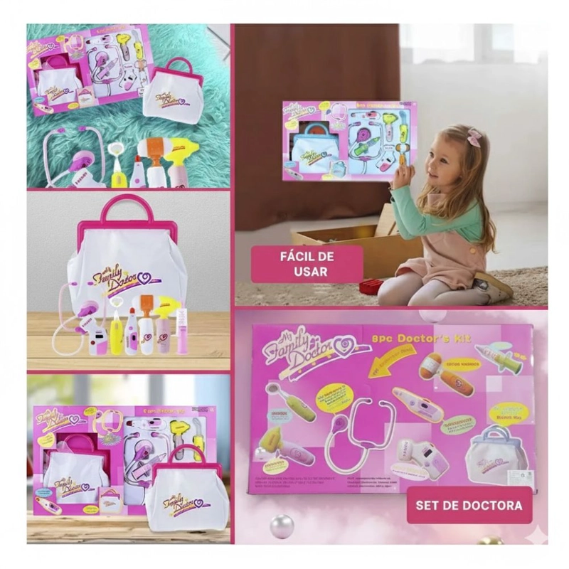 SET DE DOCTORA 'MY FAMILY DOCTOR' 8 PC - ROSADO - 3