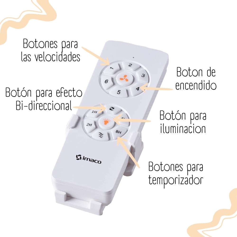 VENTILADOR DE TECHO 48 CON LUZ LED Y CONTROL REMOTO IMACO CF4835DC - 3