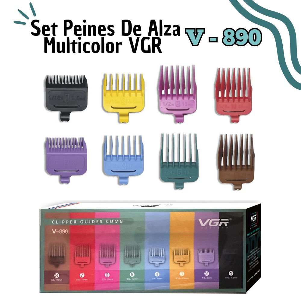 SET PEINES DE ALZA MULTICOLOR VGR V – 890 - 1