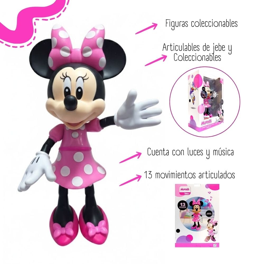 MUÑECA MINNIE MOUSE ARTICULABLE CON LUZ Y SONIDO M1-MMK - 2