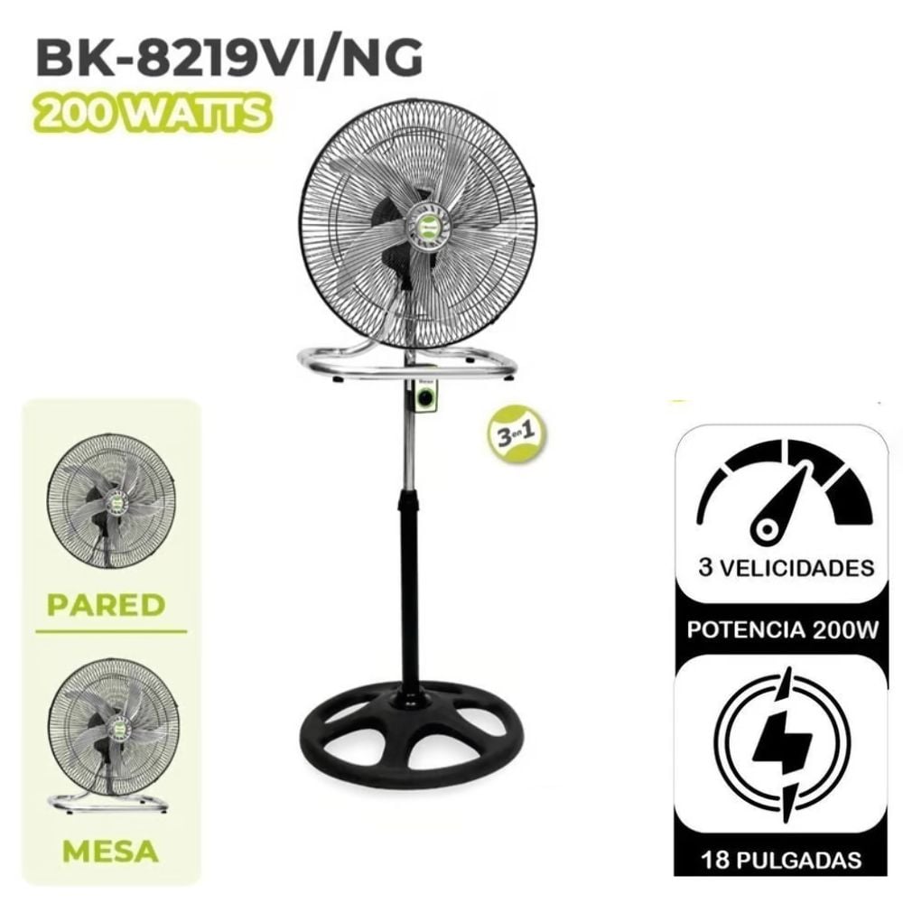 VENTILADOR BOSSKO DE 18' DE 5 ASPAS 2000 WATTS BK-8219VI/NG - 2