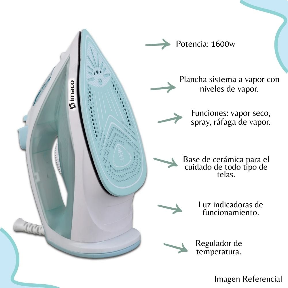 PLANCHA A VAPOR IMACO DE 1600W - ETA1615C - 2