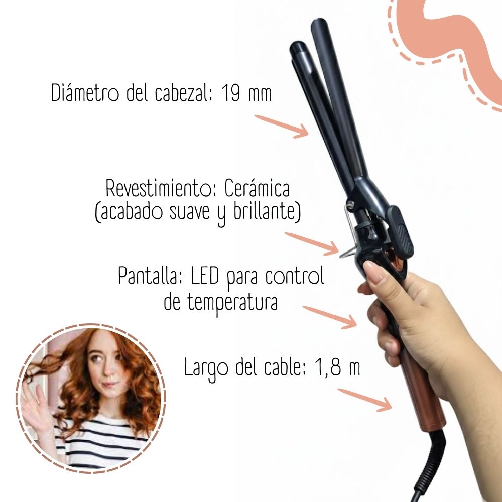 RIZADORA VGR PARA CABELLO DE 19MM V-575 - ROSADO - 2