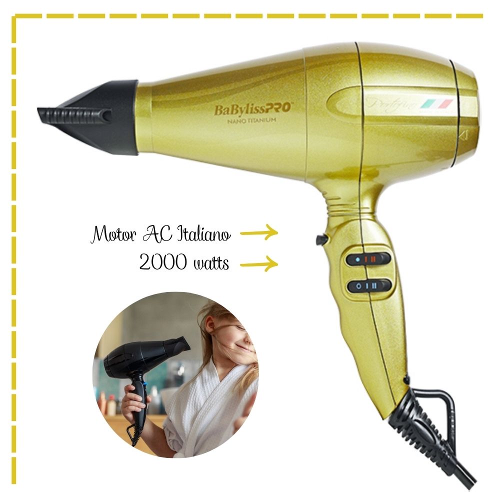 SECADORA PROFESIONAL BABYLISSPRO PORTOFINO DORADO- BNT6610NPE - 2