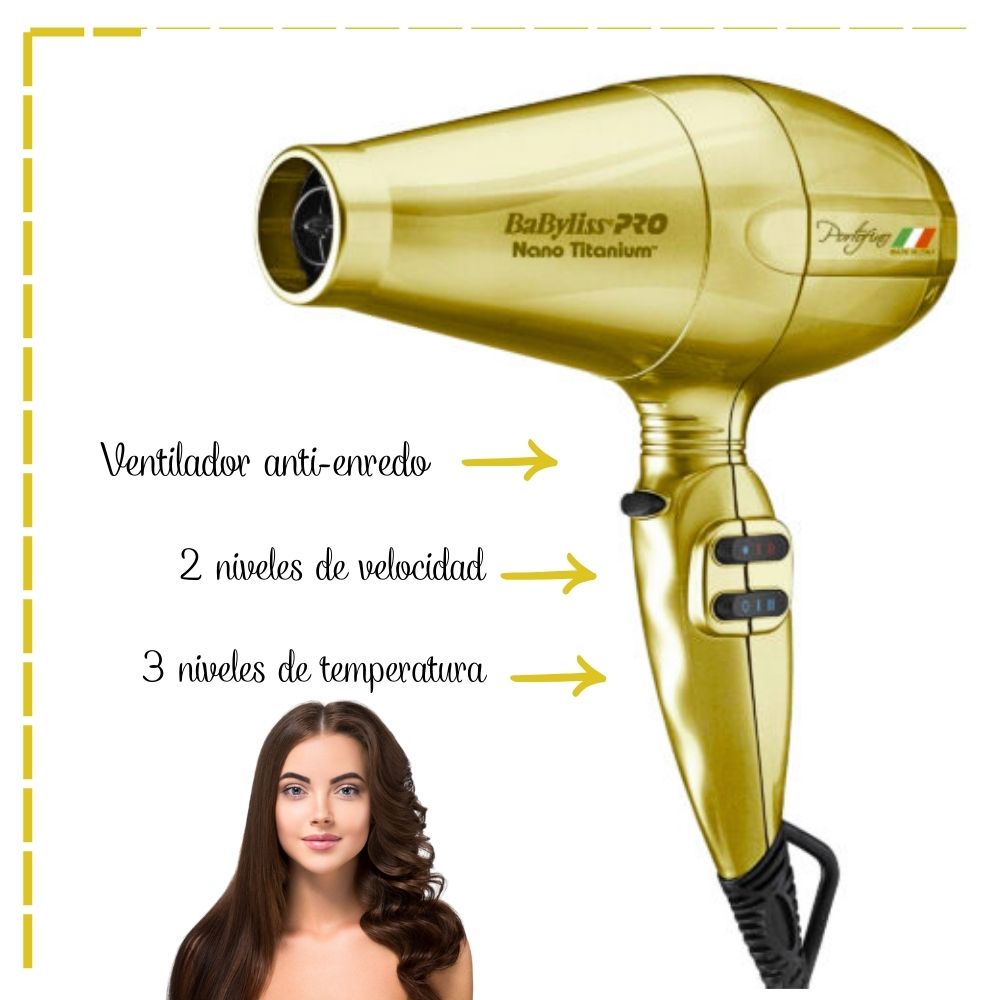 SECADORA PROFESIONAL BABYLISSPRO PORTOFINO DORADO- BNT6610NPE - 3