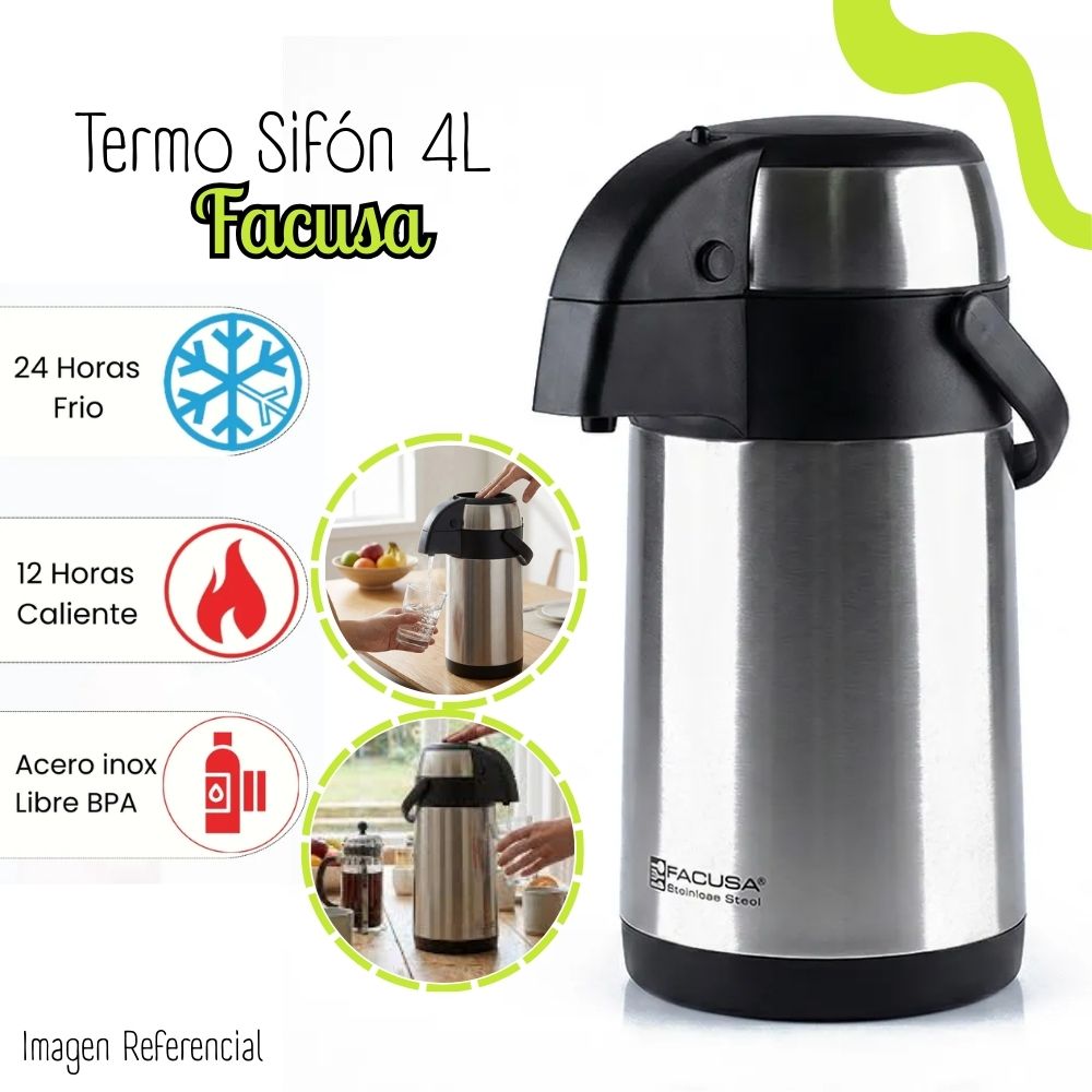 TERMO FACUSA DE ACERO INOXIDABLE 4 LT - SIFON - 1