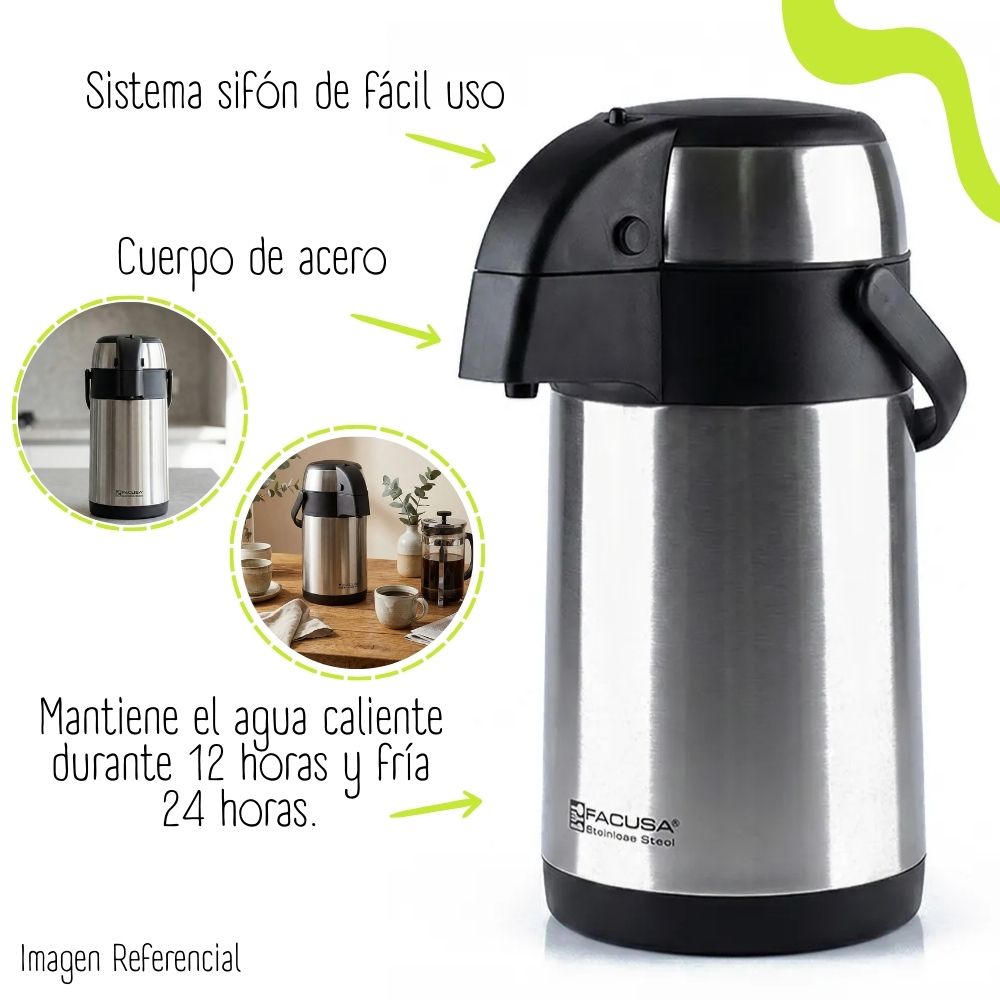 TERMO FACUSA DE ACERO INOXIDABLE 4 LT - SIFON - 2