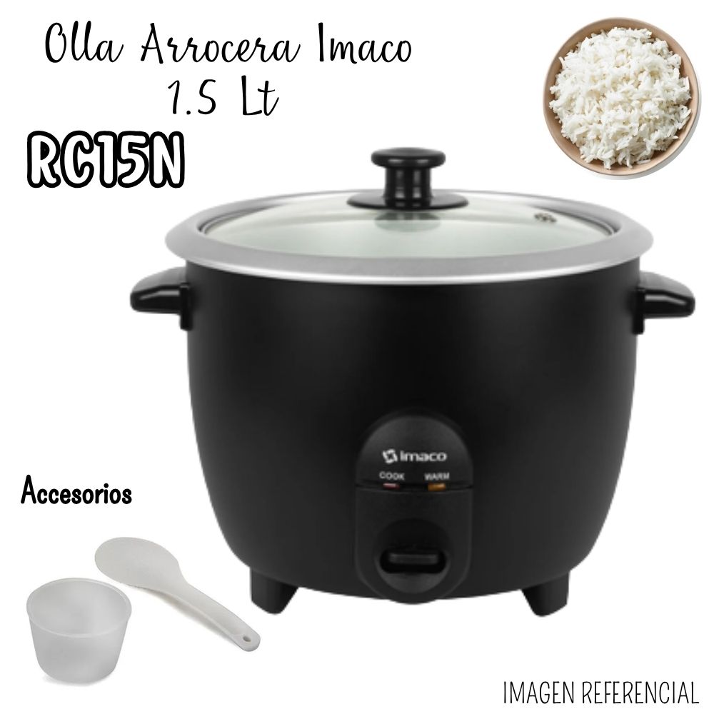 OLLA ARROCERA IMACO RC15N DE 1.5 LT. - NEGRO - 1