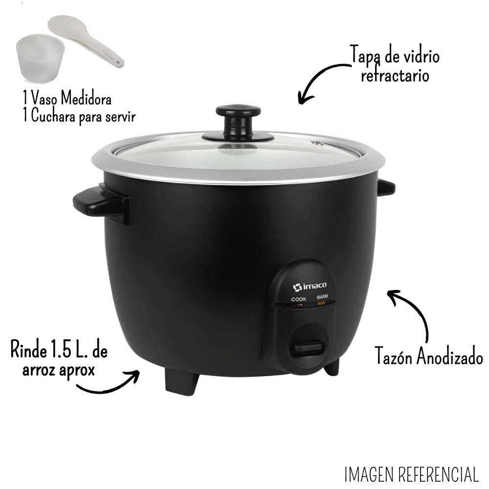 OLLA ARROCERA IMACO RC15N DE 1.5 LT. - NEGRO - 2