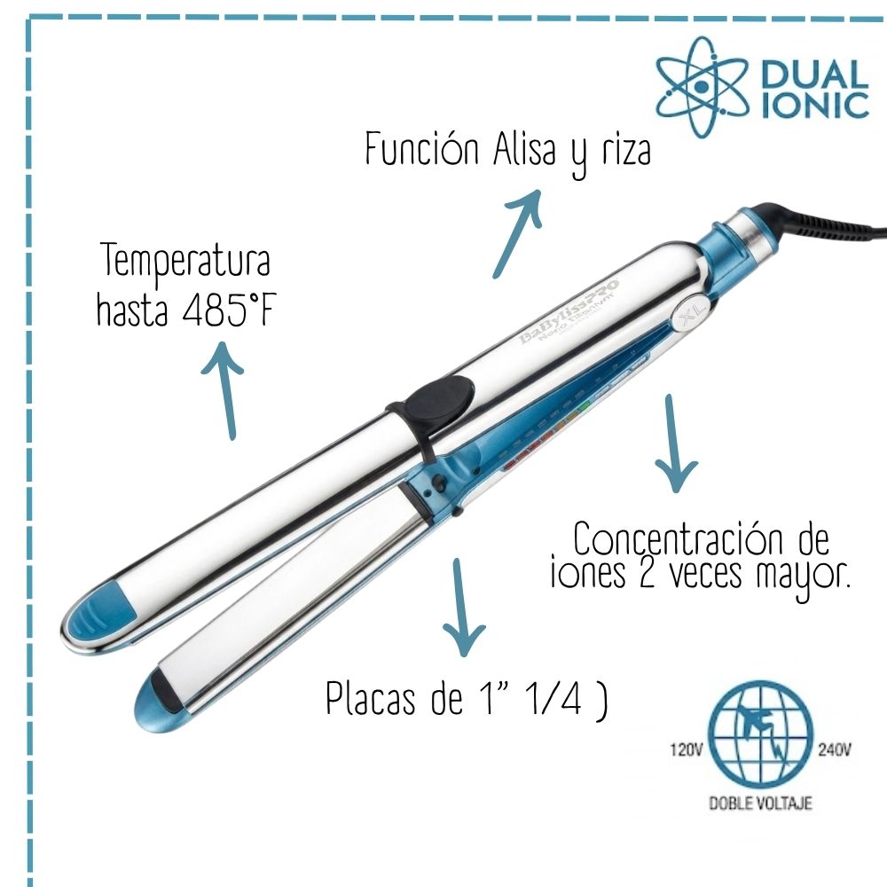 PLANCHA BABYLISSPRO OPTIMA 9000 XL NANOTITANIUM 1 1/4″ - 2