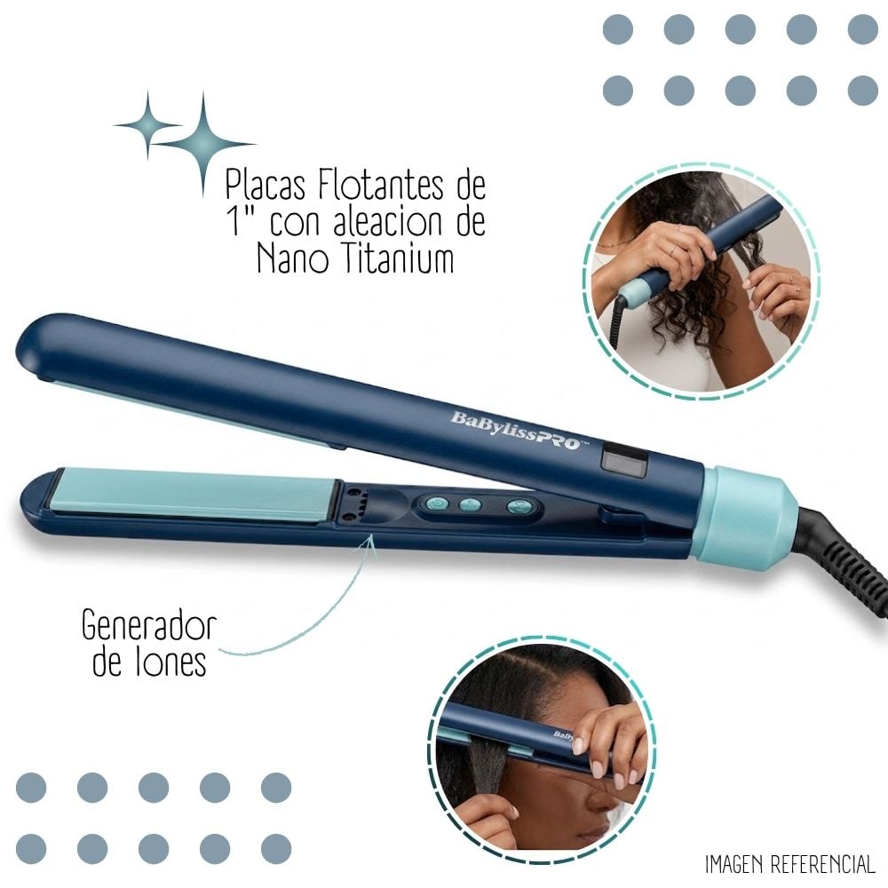 PLANCHA ALISADORA BABYLISSPRO HIP BY IÓNICA 1”- INDIGO - 3