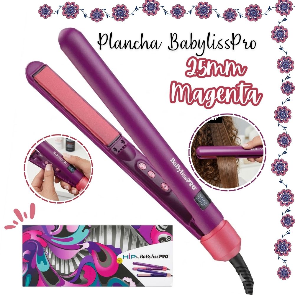 PLANCHA ALISADORA BABYLISSPRO HIP BY IÓNICA 1”- MAGENTA - 1