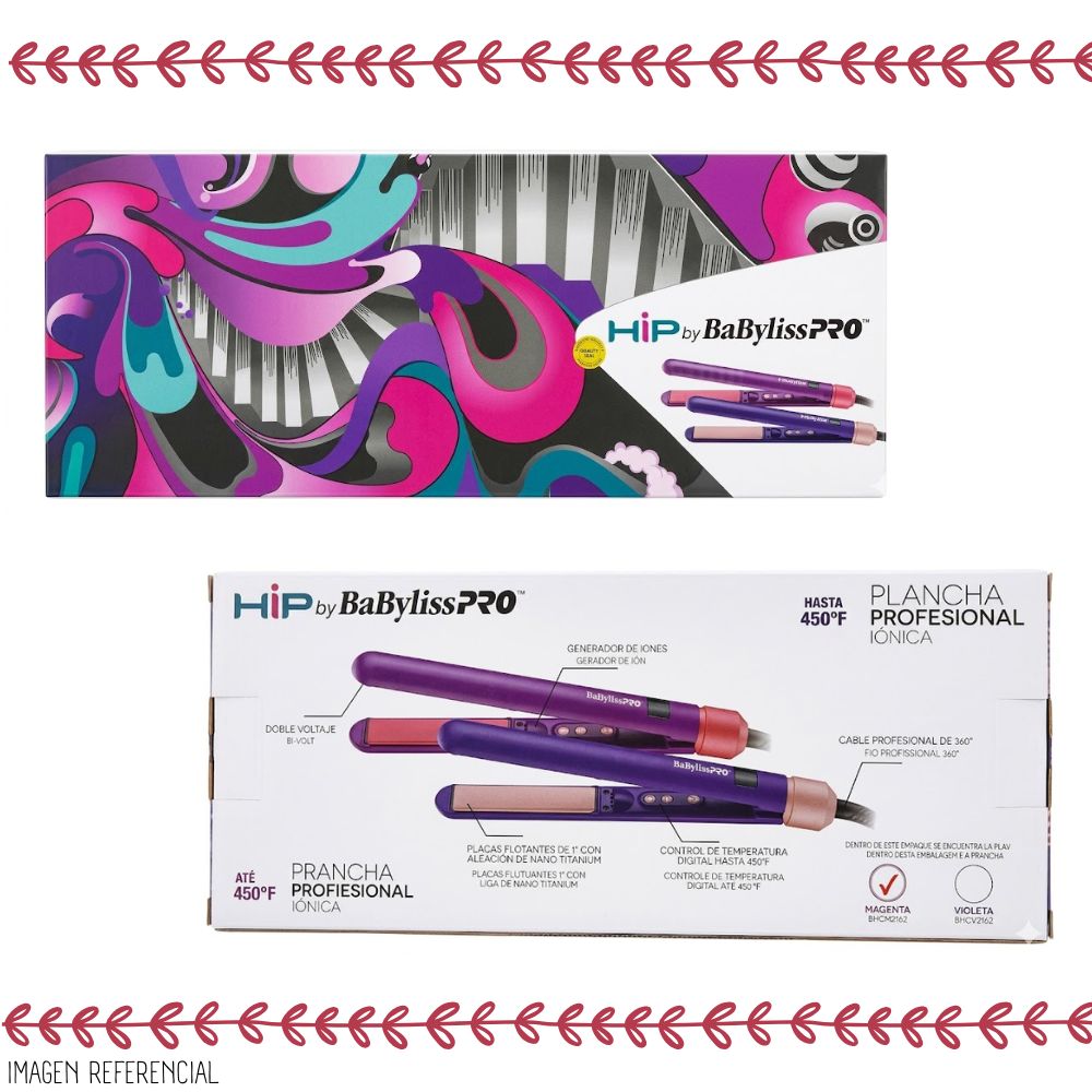 PLANCHA ALISADORA BABYLISSPRO HIP BY IÓNICA 1”- MAGENTA - 5