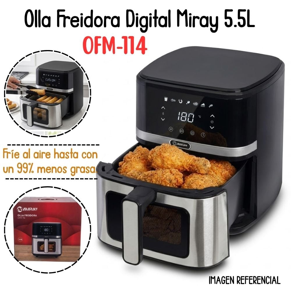 FREIDORA DE AIRE DIGITAL MIRAY DE 5.5 LT - OFM-114 - 1