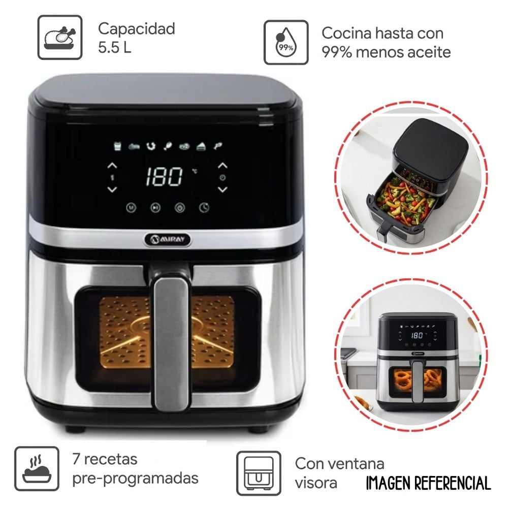 FREIDORA DE AIRE DIGITAL MIRAY DE 5.5 LT - OFM-114 - 2