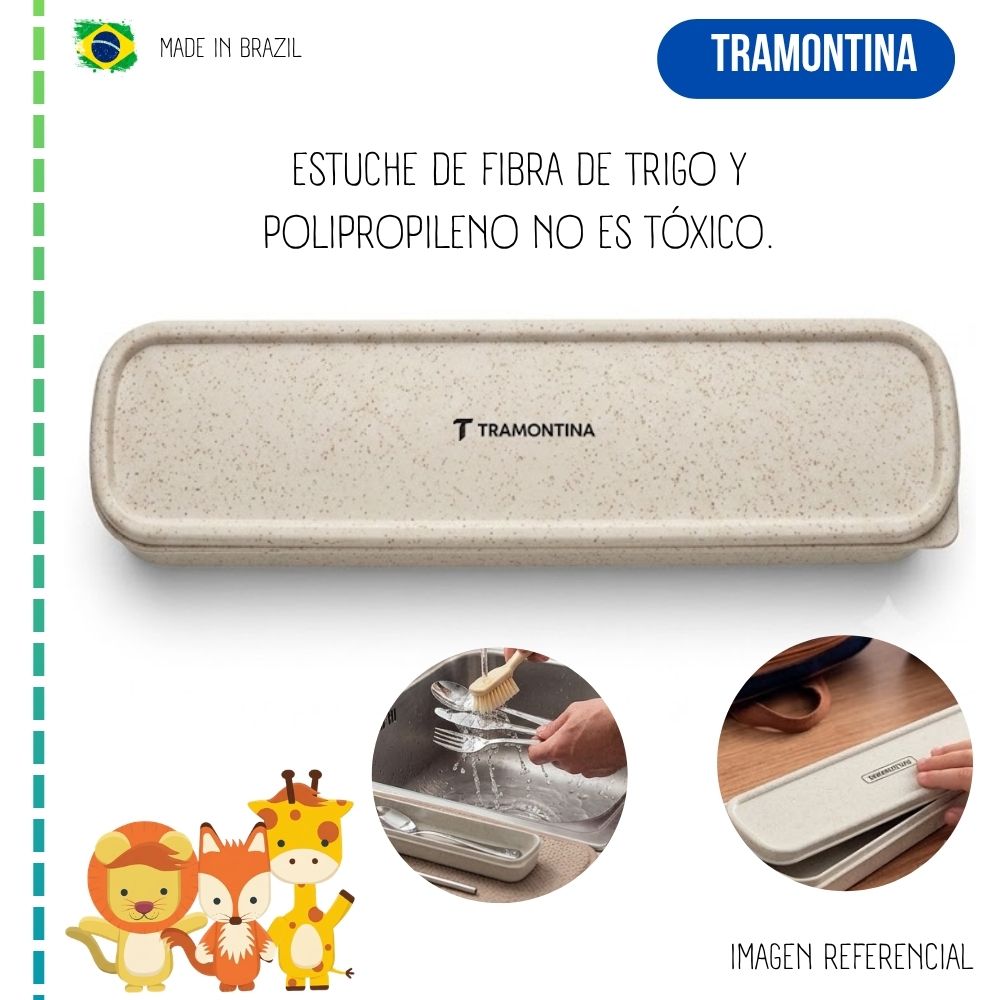 SET DE CUBIERTOS INFANTILES TRAMONTINA CON ESTUCHE Y POPOTE - 5 PIEZAS - 3