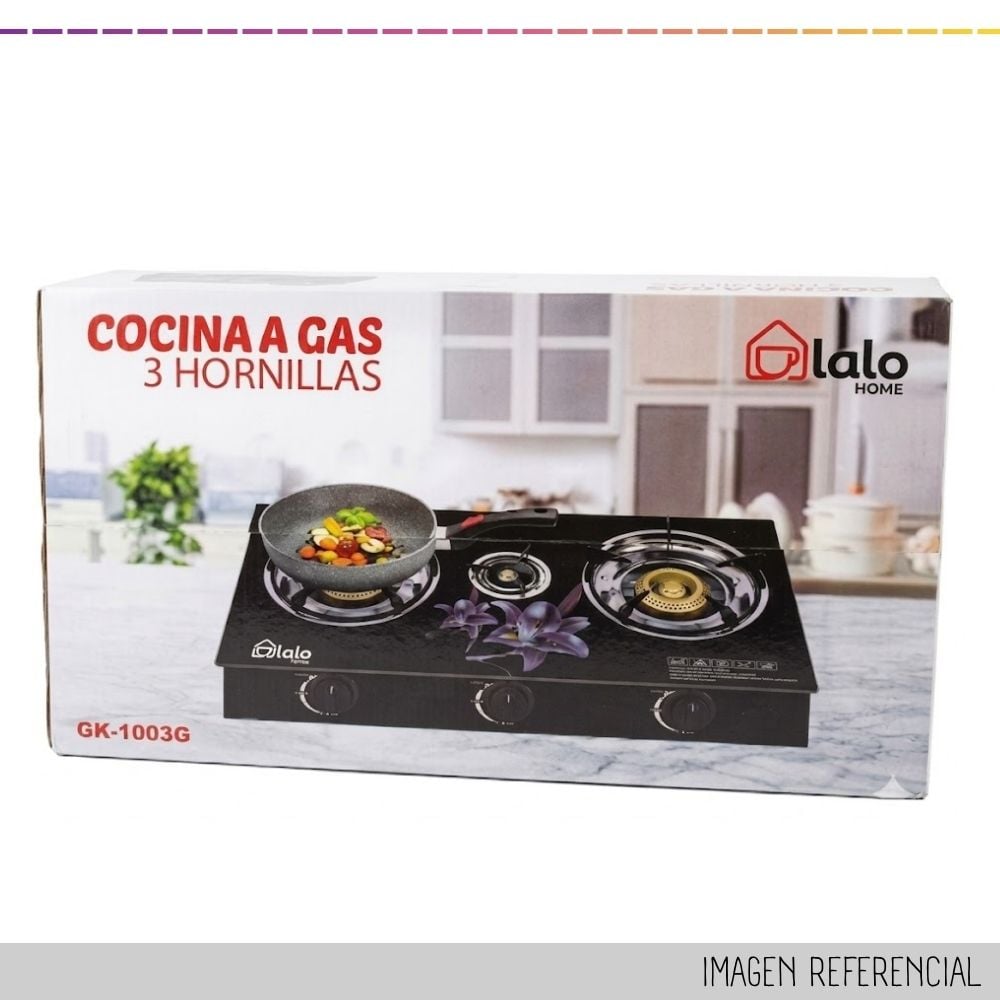 COCINA LALO HOME A GAS 3 HORNILLAS GK-1003GR - 5