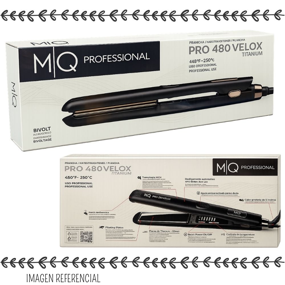 PLANCHA ALISADORA MQ PROFESIONAL PRO 480 VELOX TITANIUM - 6