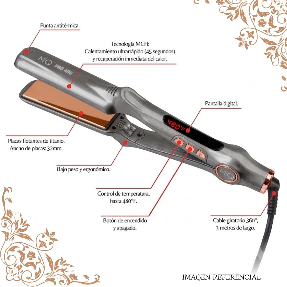 PLANCHA DE CABELLO MQ PRO480 MQ BIVOLT LED - 2