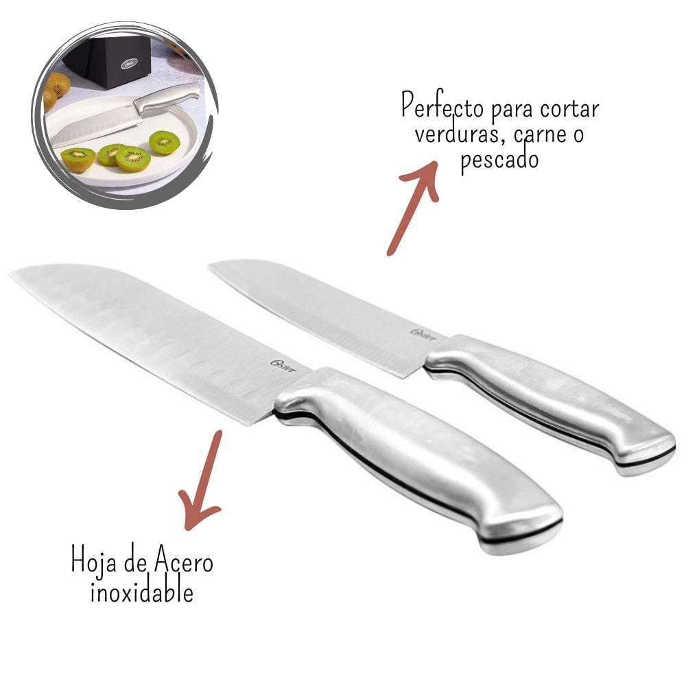 SET DE 2 CUCHILLOS SANTOKU OSTER BALDWYN-GRIS - 3