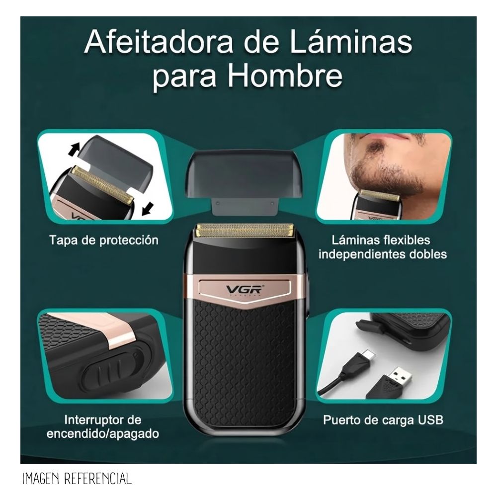 MINI AFEITADOR SHAVER VGR INALÁMBRICO V-331 - 5