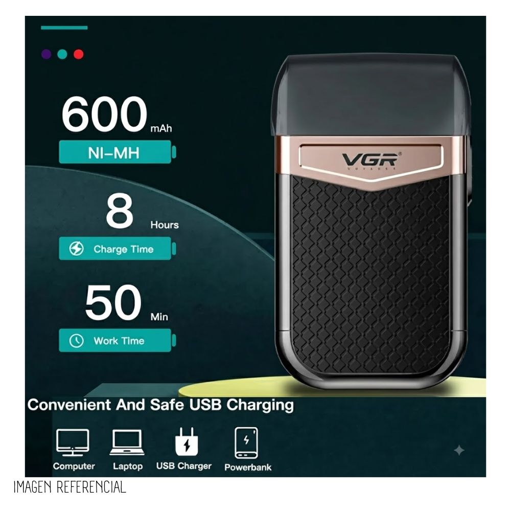 MINI AFEITADOR SHAVER VGR INALÁMBRICO V-331 - 6