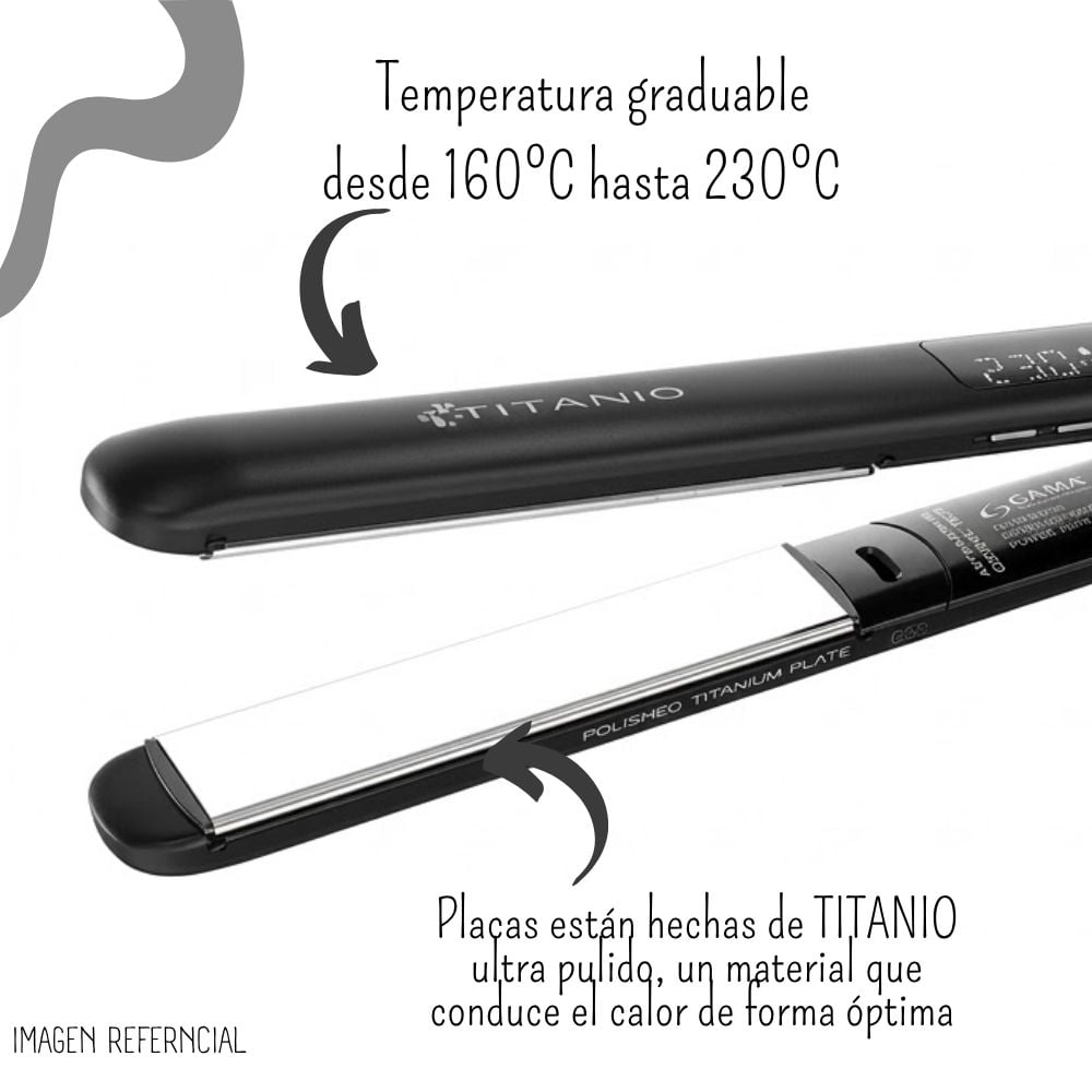 PLANCHA DE CABELLO GAMA TITANO CP14 4D - 4