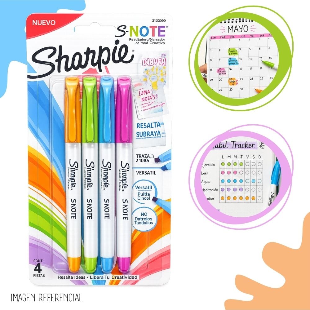 RESALTADOR 4 COLORES INTENSOS SHARPIE 2132980 - 2