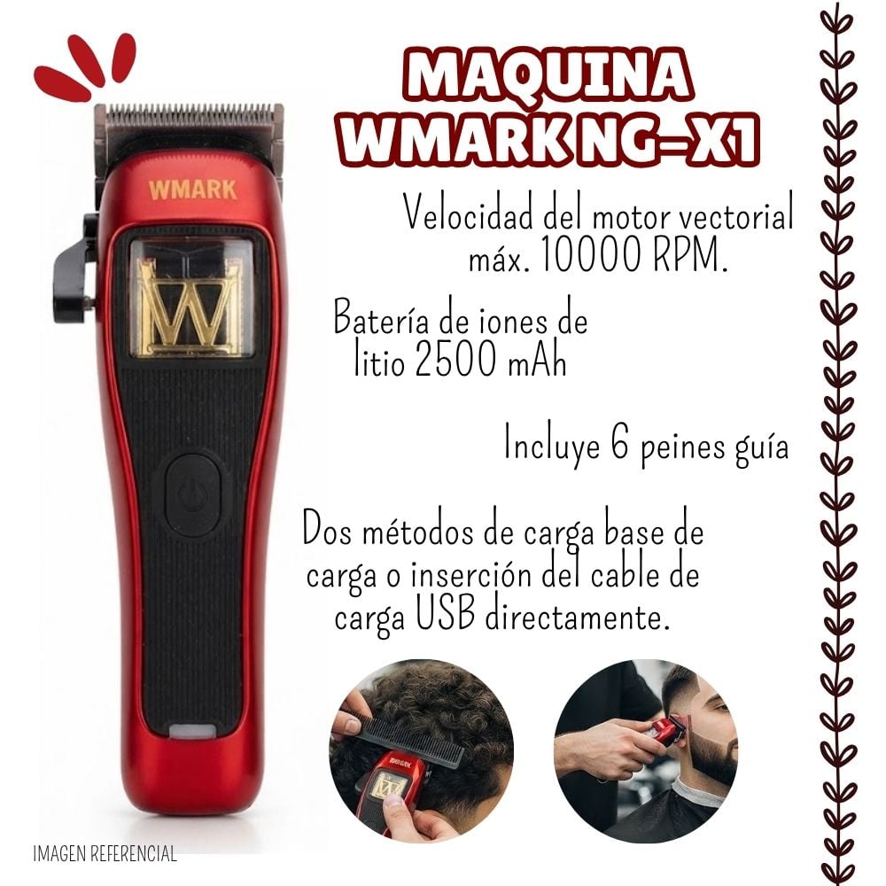 WMARK PREMIUM VECTOR HAIR CLIPPER CORDLESS - NGX1 KIT - 2