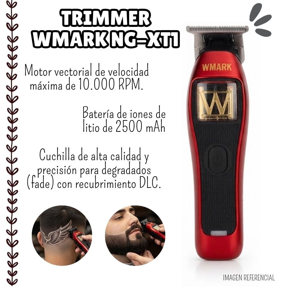 WMARK PREMIUM VECTOR HAIR CLIPPER CORDLESS - NGX1 KIT - 3