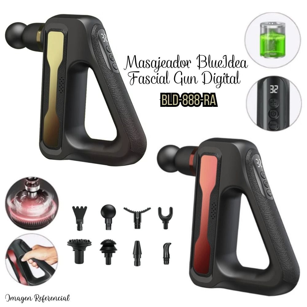 MASAJEADOR BLUEIDEA FASCIAL GUN DIGITAL BLD-888 - 1