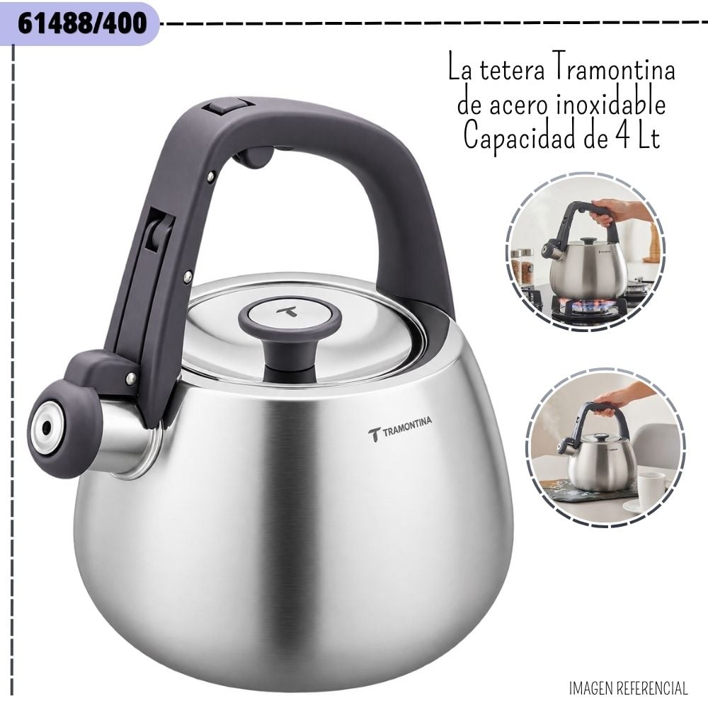 TETERA TRAMONTINA DE ACERO INOXIDABLE 4 LT - 61488/400 - 3
