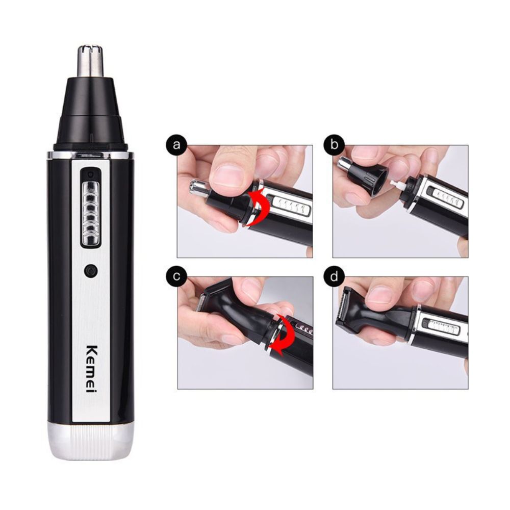 CORTADORA KEMEI KM-6630 PARA VELLO NASAL BARBA CEJAS Y RECARGABLE 4 EN 1 - 5